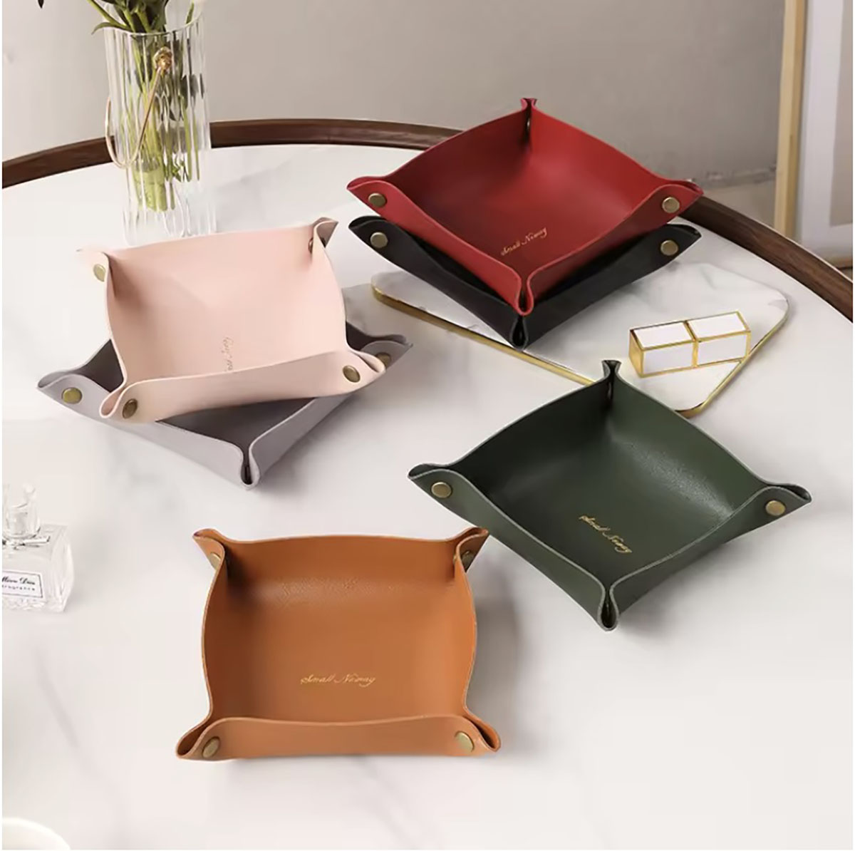 Token Tray Organizer - Bandeja de almacenamiento de cuero de