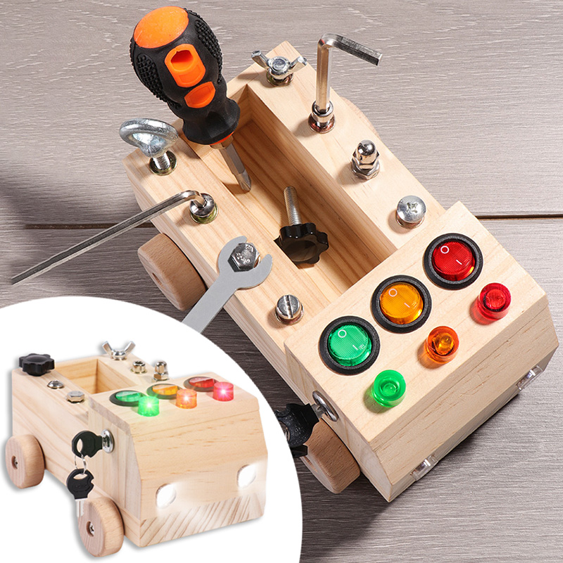 Board Game Organization - Tablero ocupado Montessori de madera, juguetes