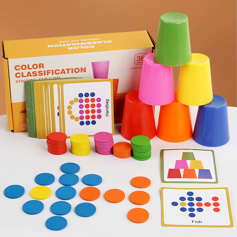 Board Game Simple - Juego de tazas apilables para niños,