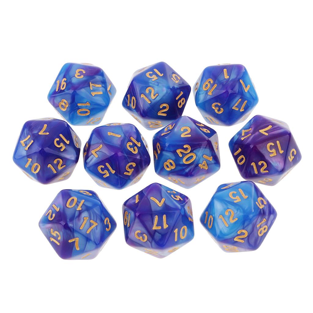 Board Game Live - 10 Uds dados poliédricos de 20
